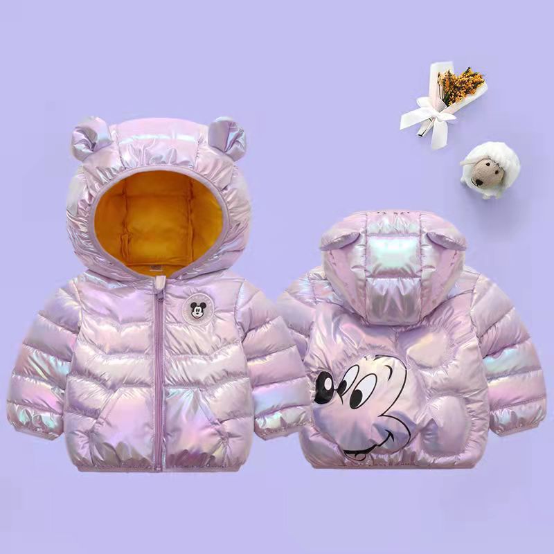 Baby Coat Boys Winter Jackets Fashion Bright Hooded Snowsuit 1-5Y