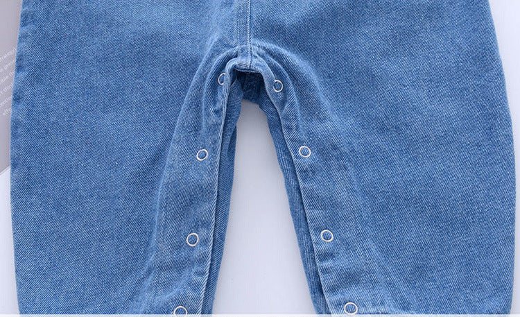 Baby Girl Onesies Sleeveless Crawlers Soft Denim Spring Autumn Rompers