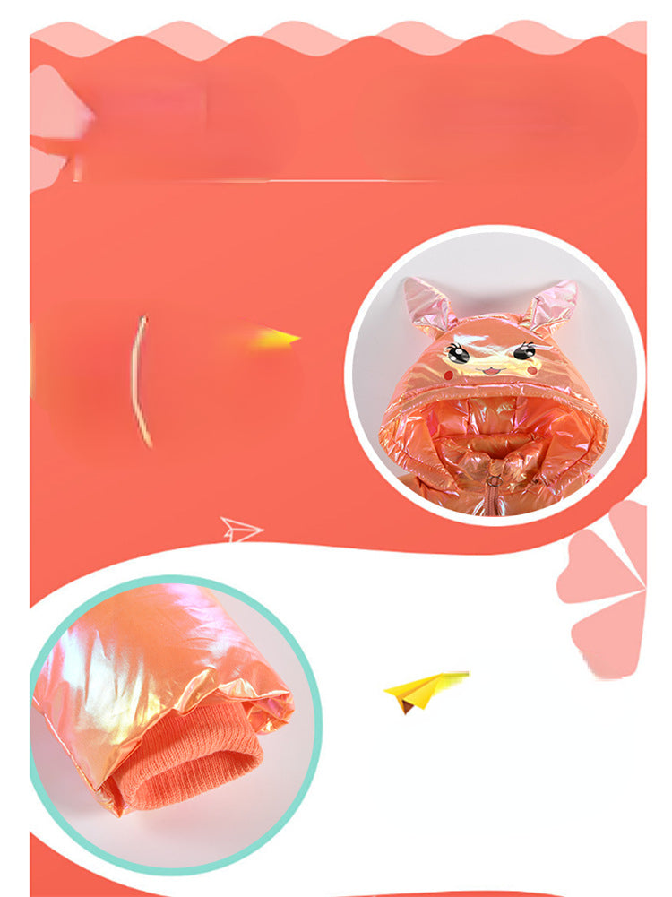 Kid Baby Girl Winter Cartoon Bright Skin Velvet Warm Down Padded Coats