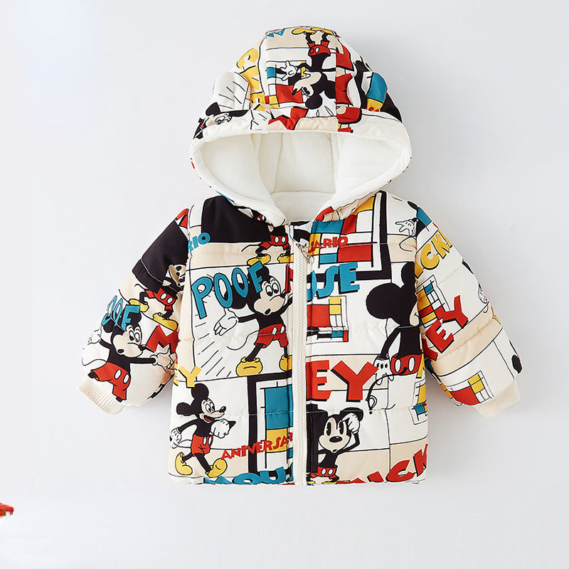 Kid Girl Padded Jacket Cashmere Go Out With Down Cotton Coats