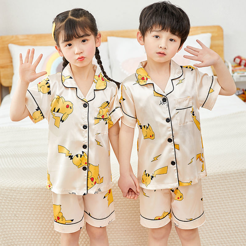 Kid Boys Girls Home Set Summer Short Sleeved Pajamas