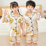 Kid Boys Girls Home Set Summer Short Sleeved Pajamas