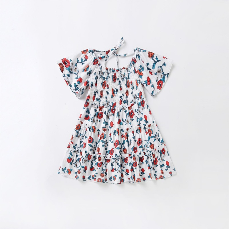 Family Matching Mother-daughter Parent-child Flower Dresses