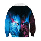 Kid Boy Girl Ice Fire Wolf Pullover Hoodie Casual Sportswear