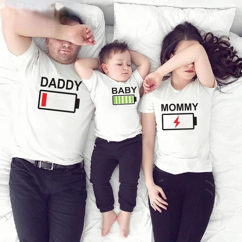 Family Matching Mother-daughter Short Sleeve T-shirt Cartoon Summer Tops