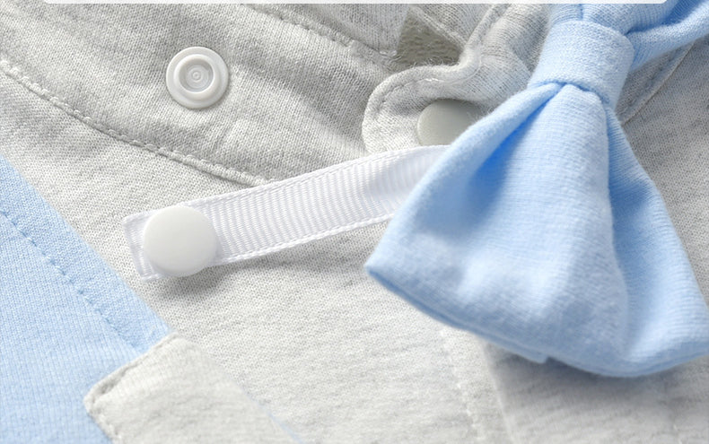 Baby Boy Jumpsuit Gentleman Bow Tie Crawl Suit Rompers