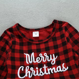 Kids Girls Christmas Dress Casual Long Sleeve Plaid Patchwork Dress