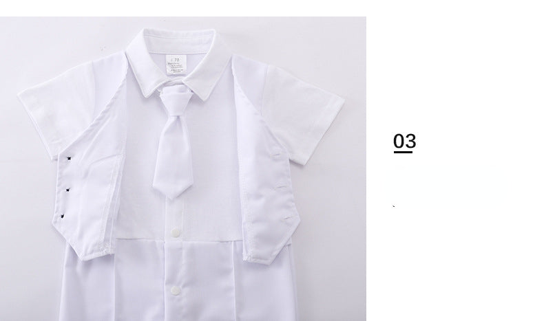 Baby Boy Suit Gentleman Short Sleeve Climbing Suit Rompers