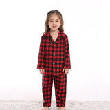 Boy Girl Christmas Homewear Pajamas Plaid 2 Pcs Set