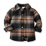 Kid Boys Long Sleeve Plaid Gentle Sets 2 Pcs