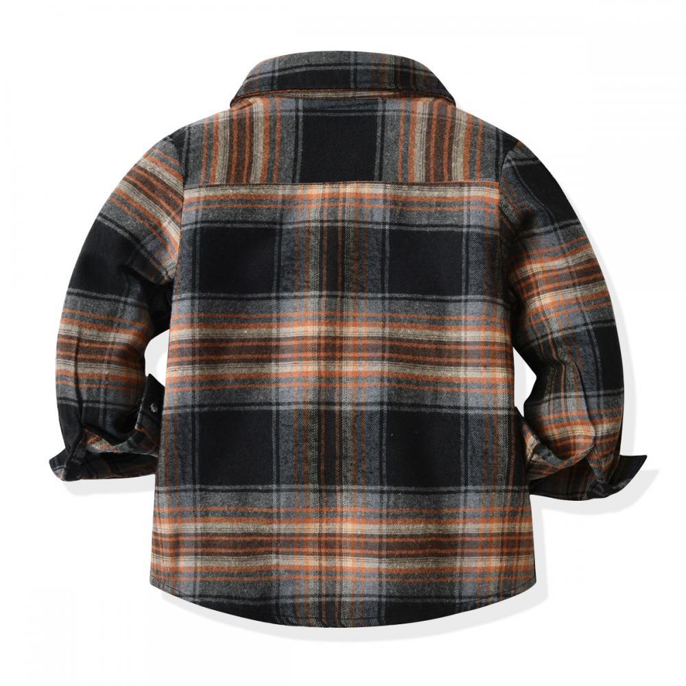 Kid Boys Long Sleeve Plaid Gentle Sets 2 Pcs