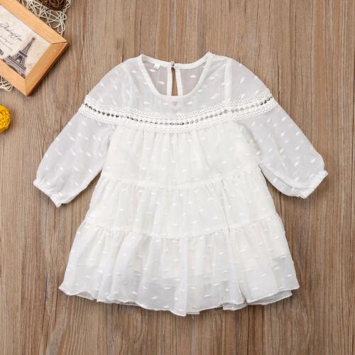 Baby Girl Tulle Long Sleeve Flower Casual Dresses