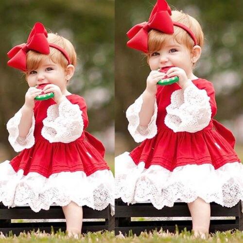 Girl  Party Lace Christmas Dress With Headband