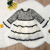 Baby Girls Party Flared Sleeve Lace Pageant Princess Dress 6M-5Y