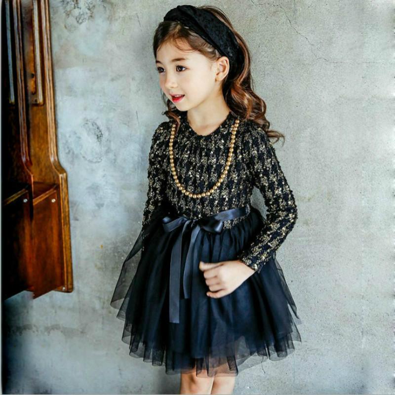 Girls Lace Princess Tutu Formal Long-sleeve Pageant Dress