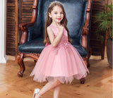 Girl Irregular Mesh Dress Big Bow Princess Dress