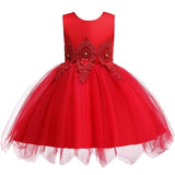 Girl Irregular Mesh Dress Big Bow Princess Dress