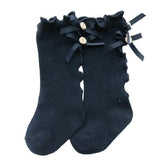 Toddler Girl Ruffle Stockings Cotton Bows Knee Socks