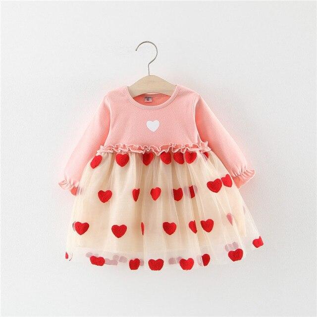 Baby Girl Valentine Love Heart Flower Dress