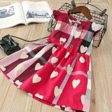 Toddler Baby Girl Valentine Plaid Heart Dress