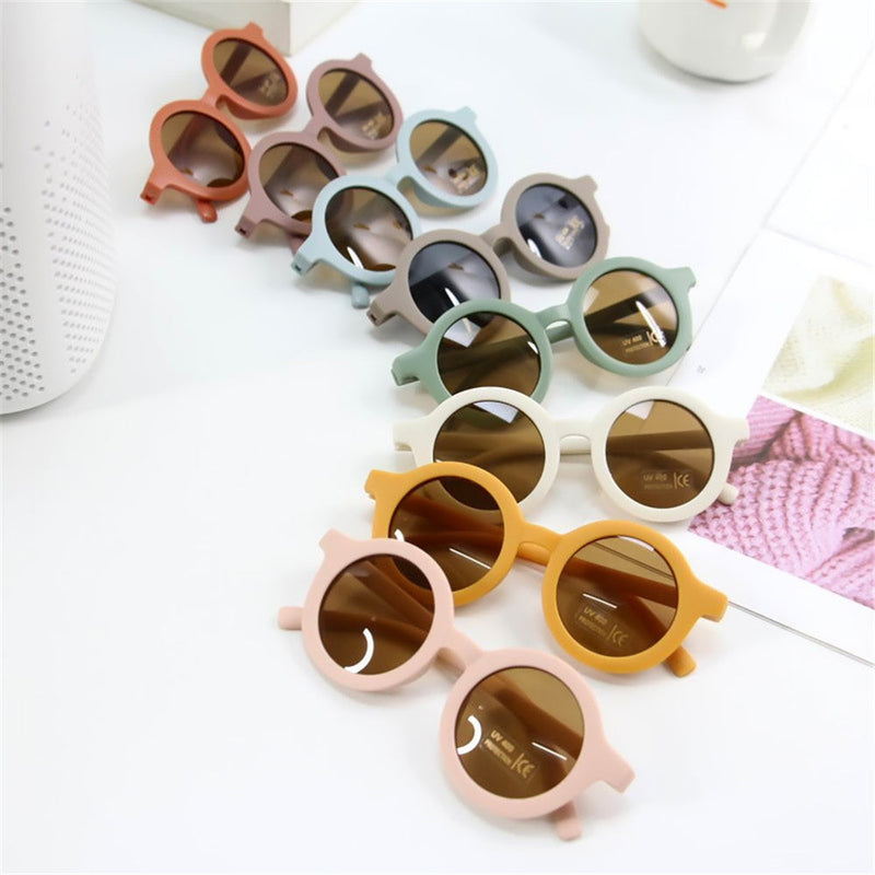 Boy Girl Cute Cartoon Bear Shape Fashion Round Sunglasses