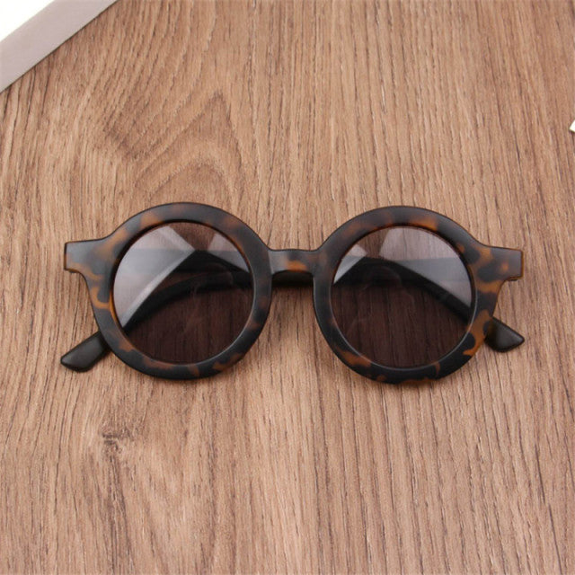 Boy Girl Cute Cartoon Bear Shape Fashion Round Sunglasses