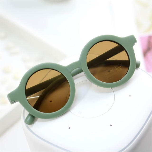 Boy Girl Cute Cartoon Bear Shape Fashion Round Sunglasses