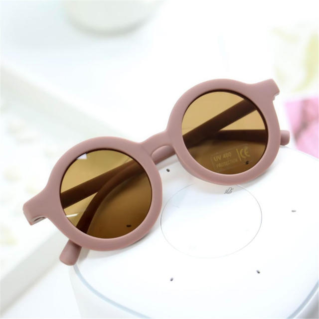 Boy Girl Cute Cartoon Bear Shape Fashion Round Sunglasses