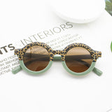 Boy Girl Cute Cartoon Bear Shape Fashion Round Sunglasses