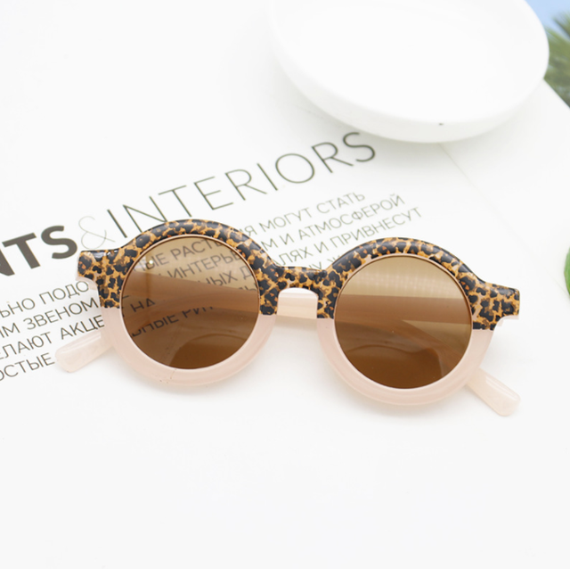 Boy Girl Cute Cartoon Bear Shape Fashion Round Sunglasses