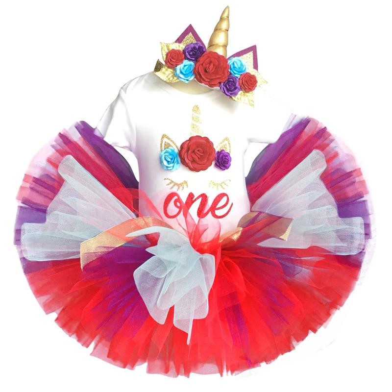Baby Girl Fancy Party Flower Tutu Cake Smash Christmas Dresses