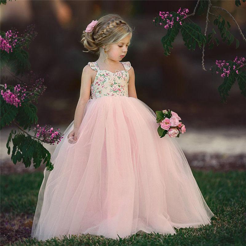 Girls  Wedding Party Flower Lace Birthday Dresses