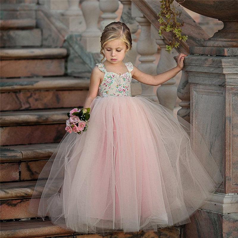 Girls  Wedding Party Flower Lace Birthday Dresses