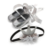 Baby Shoes Princess Party Wedding Headband Soft Walker Shoes