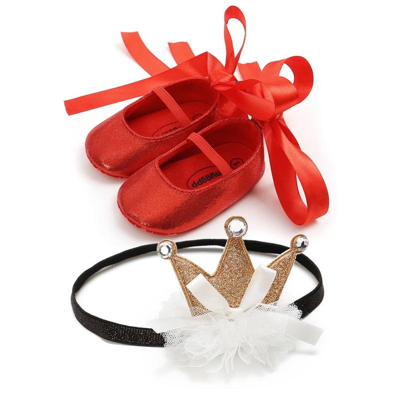 Baby Shoes Princess Party Wedding Headband Soft Walker Shoes