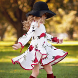 Kids Girls Dress Floral Long Sleeve Party Dresses