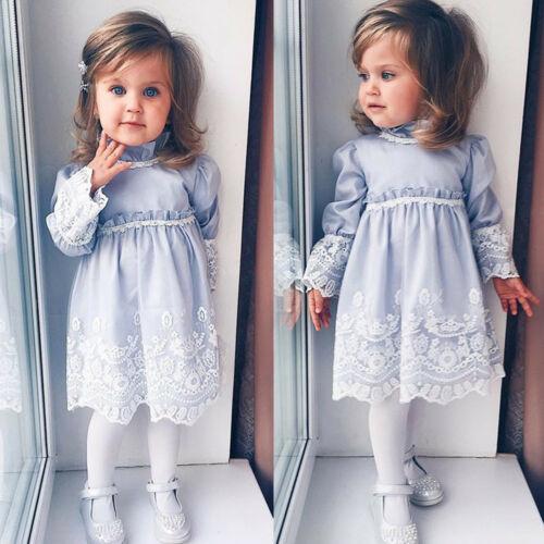 Flower Baby Girl Lace Party Autumn Gown Dresses