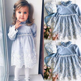 Flower Baby Girl Lace Party Autumn Gown Dresses