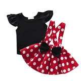 Baby Girls Red Polka Dot Skirt Sets 2 Pcs