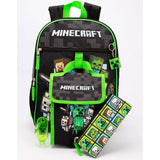 Kid Minecraft Time To Mine Backpack Bags 3 Pcs Set
