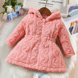 Baby Girl Warm Fuzzy Fleece Hooded Jacket Zip Up Coat