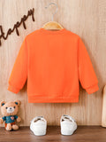 Baby Girl Boy Adorable Fox Embroidered Long Sleeve Sweatshirt