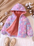 Kid Girl Chic Cozy Cartoon Hooded Fleece Jacket Coats