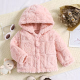 Kid Baby Girl Cozy Hooded Flannel Jacket Cute Animal Coats