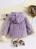 Kid Baby Girl Cozy Hooded Flannel Jacket Cute Animal Coats