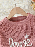 Kid Girl Embroidered Cozy Long Sleeve Sweaters