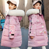 Kid Girl Down Cotton Warm Long Thickened Winter Coats Jackets