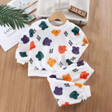 Kid Baby Girls Thickened Flannel Winter Suits Pajamas