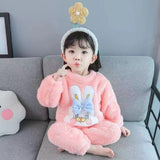 Kid Baby Girl Plush Thickened Autumn Winter Pajamas