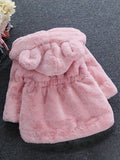 Kid Baby Girl Soft Cozy Fleece Hooded Long Sleeve Warm Coats